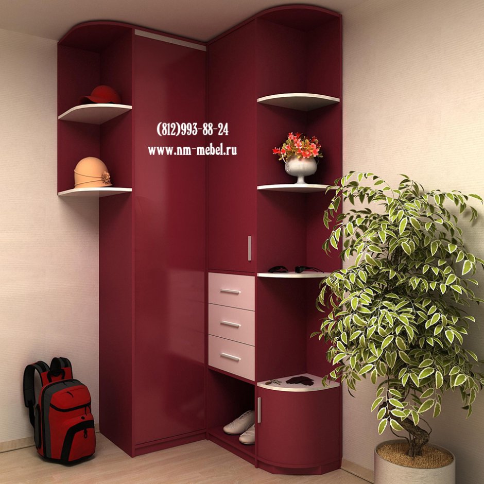Угловые шкафы для маленьких коридоров
