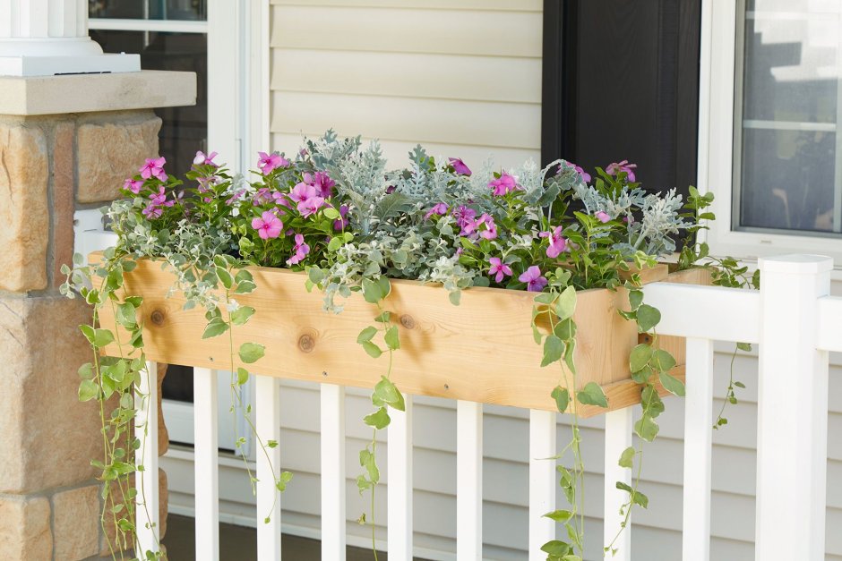 Window Railing with Flower Pots