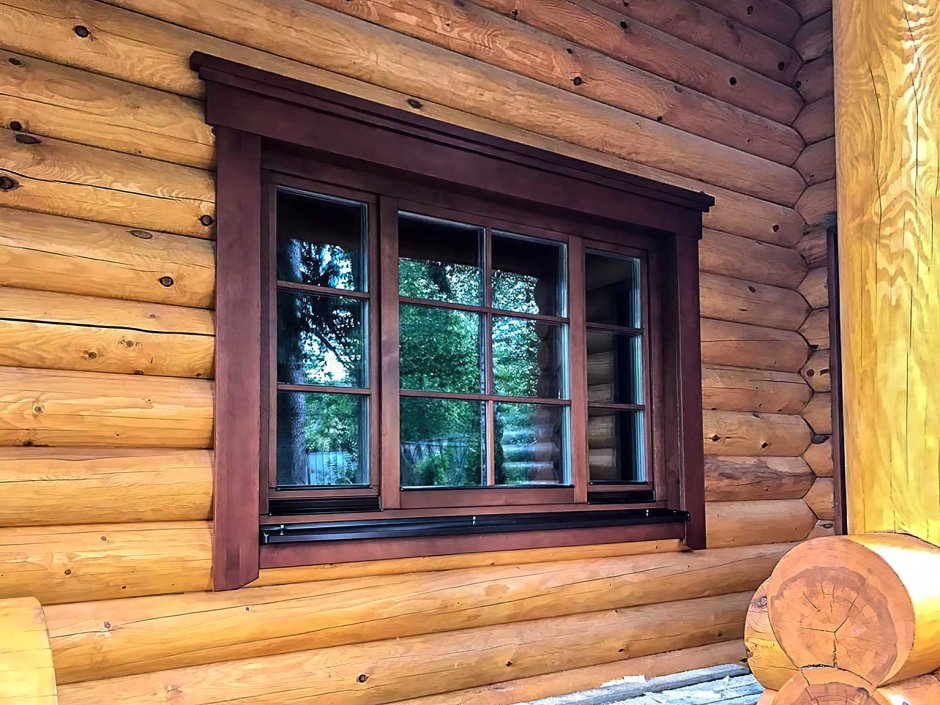 Простые деревянные наличники на окна