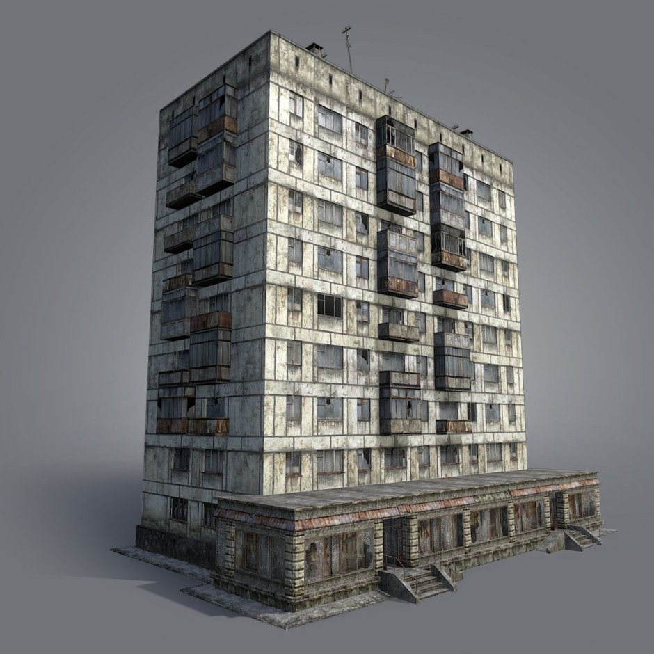 Панельный дом 3ds Max