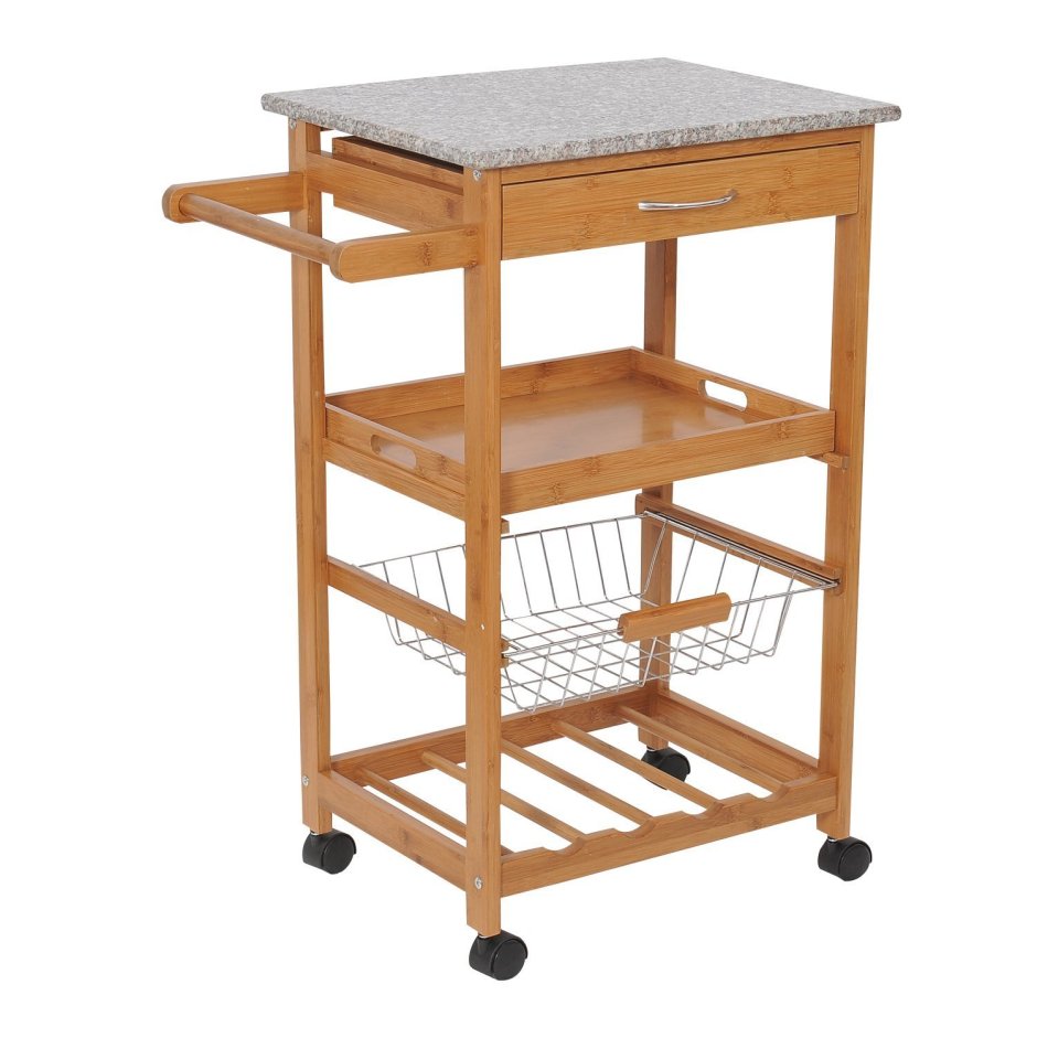 Этажерка металлическая на колесиках для овощей 3 Tier Storage Cart