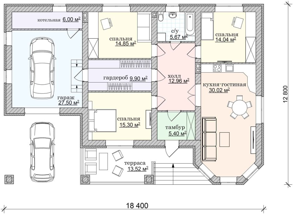 Проекты одноэтажных домов 150м2 с гаражом
