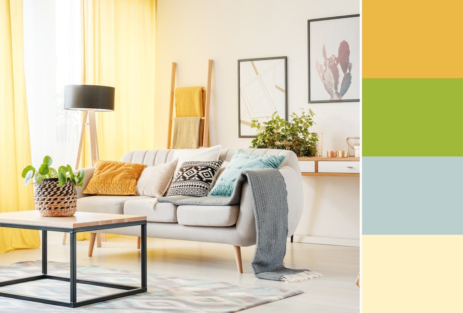 Pale Yellow and Grey