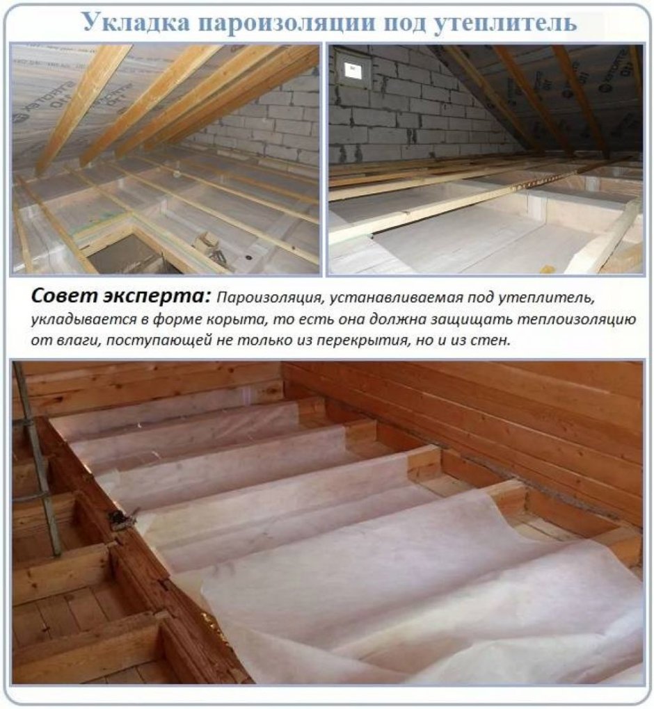Схема утепления деревянного перекрытия холодного чердака