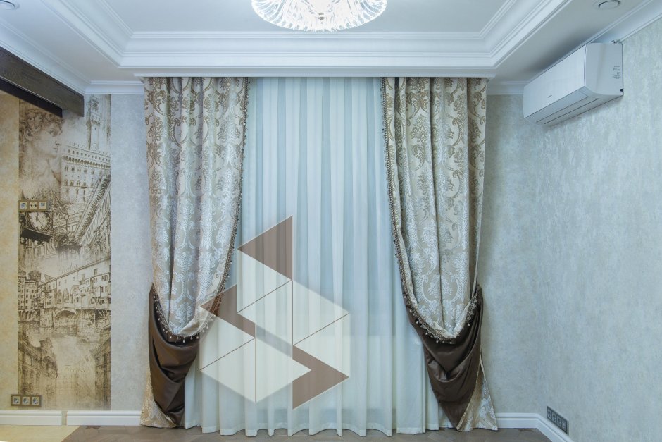 Двусторонние шторы для гостиной