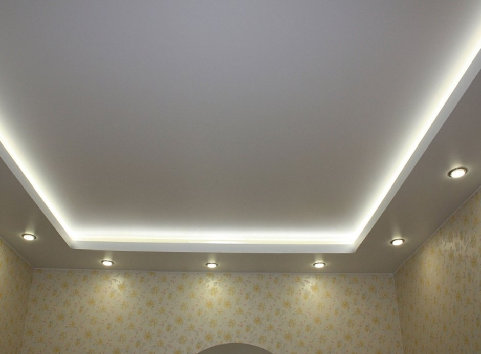 Потолок 2х уровневый с подсветкой