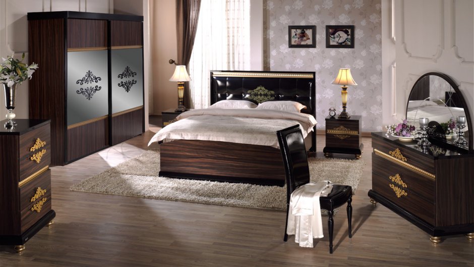 Спальня в современном стиле в бежевых тонах