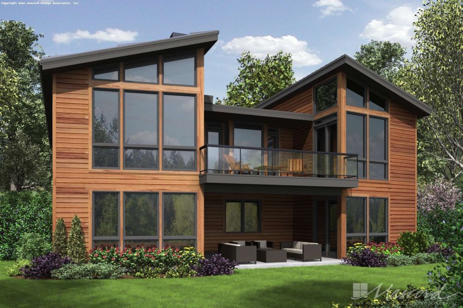 Дом п образный двухэтажный