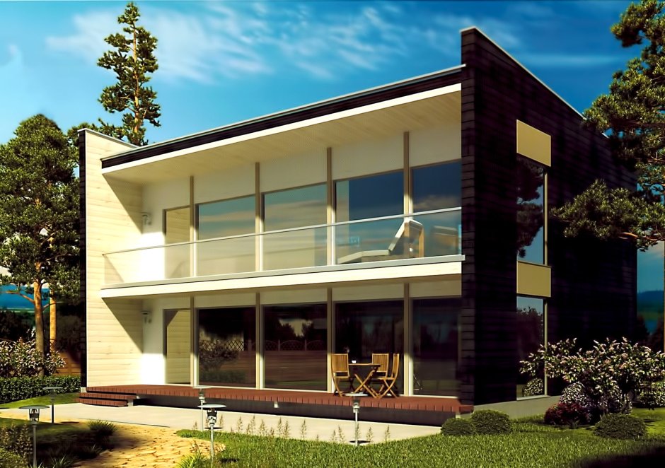 Трехэтажный каркасный дом