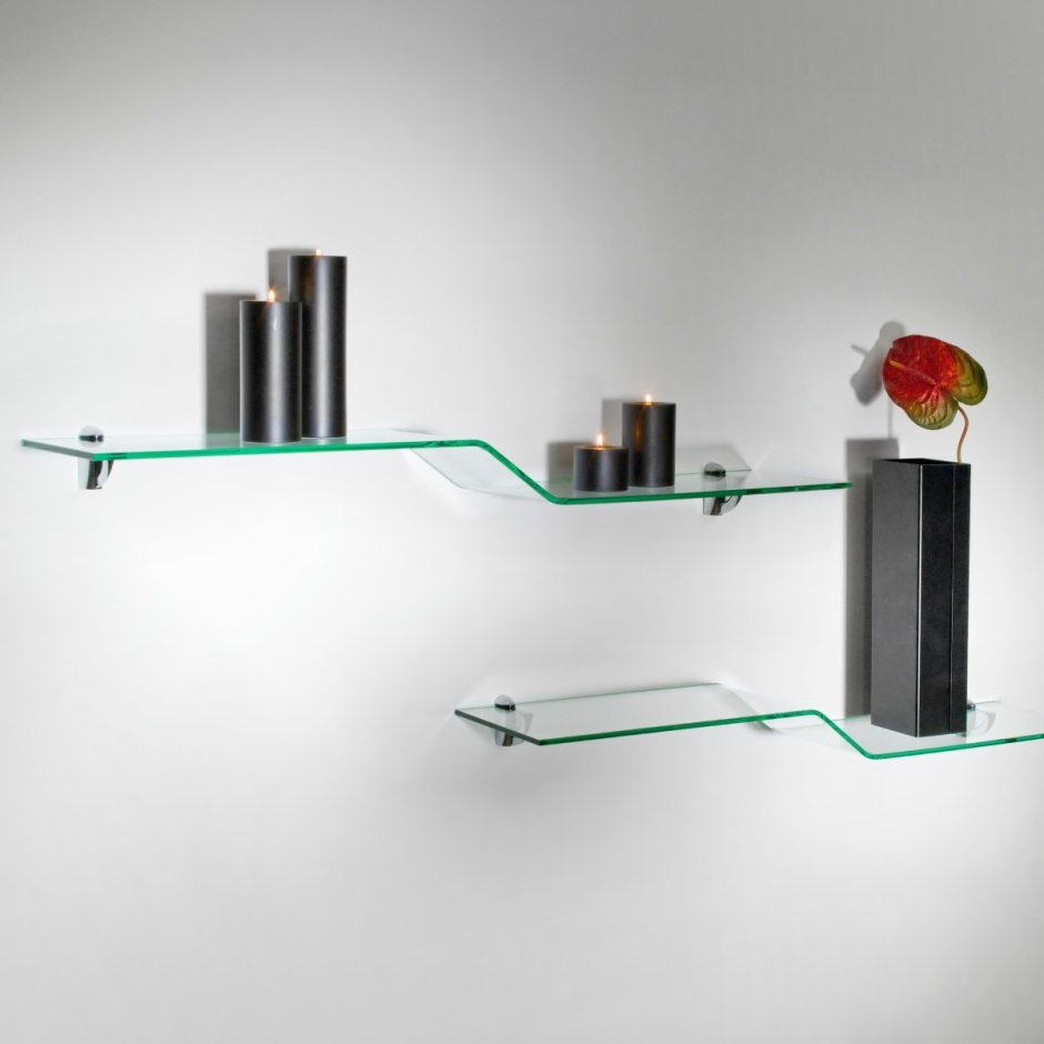 Стеклянные полки в ванную комнату