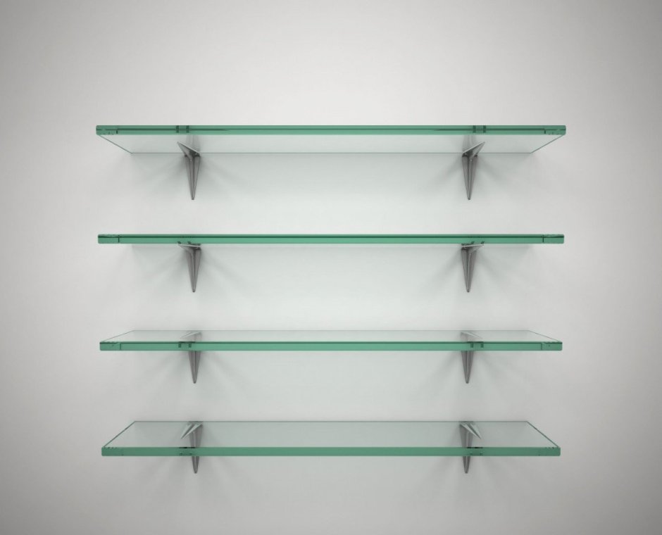 Закрытая стеклянная барная полка на стену