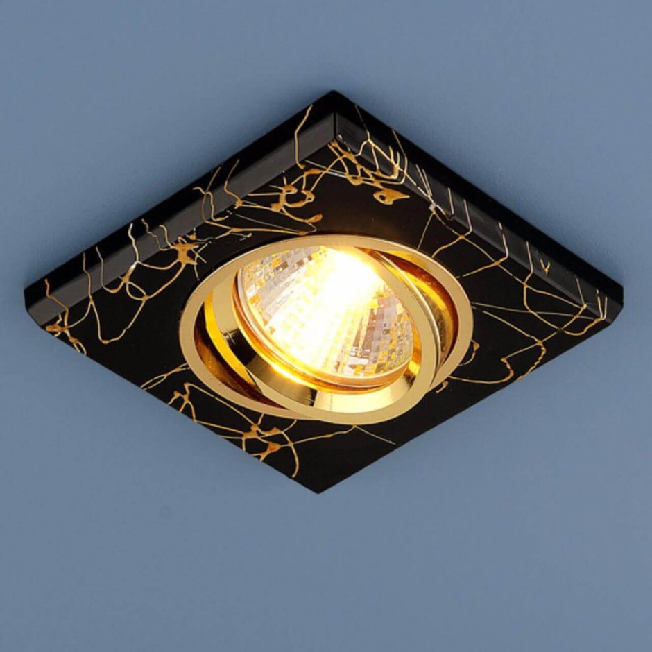 Врезной светильник Elektrostandard 7005 mr16 BK/GD черный/золото - 136588