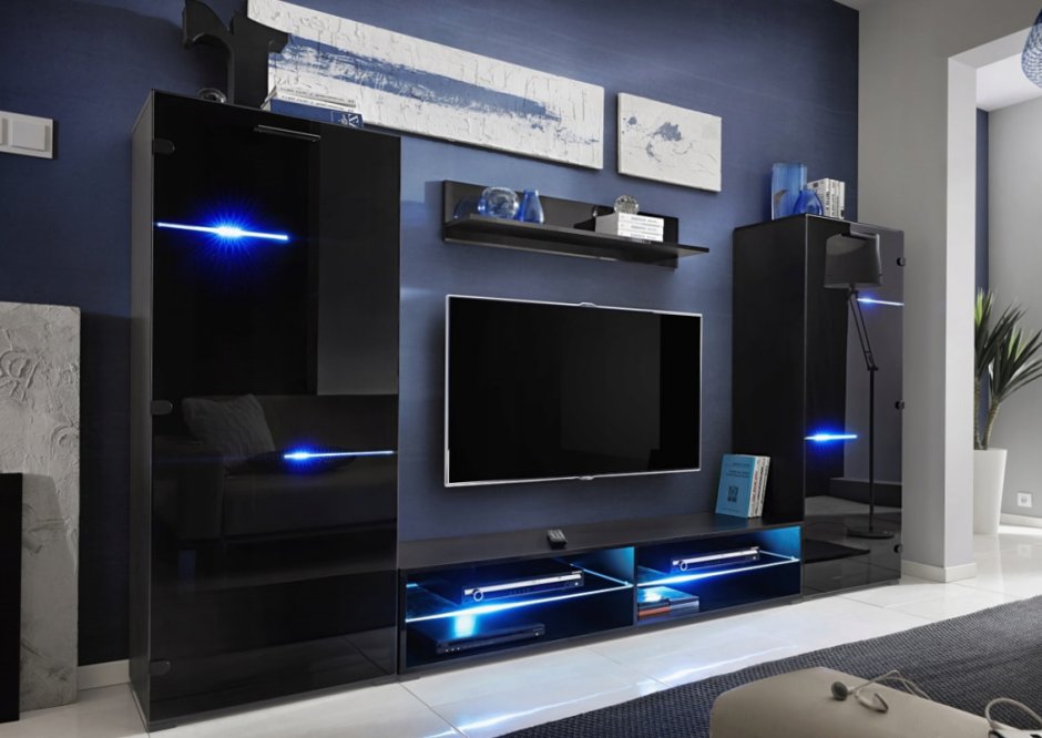 Стенка Модерн - эффект 3d - комплект с led 16к