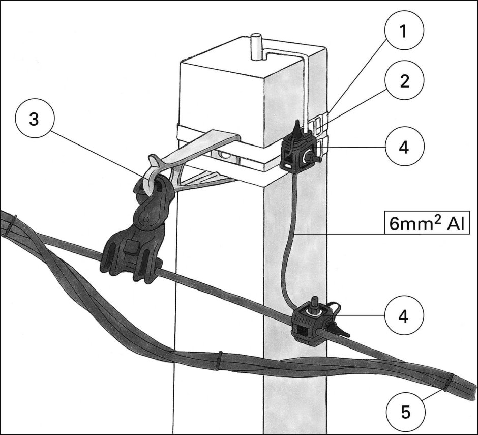 Провод СИП-4 4х16 крепление к опоре