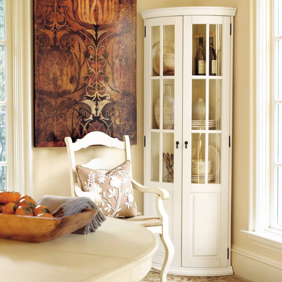Sumptuous Glass Door Corner Cabinet