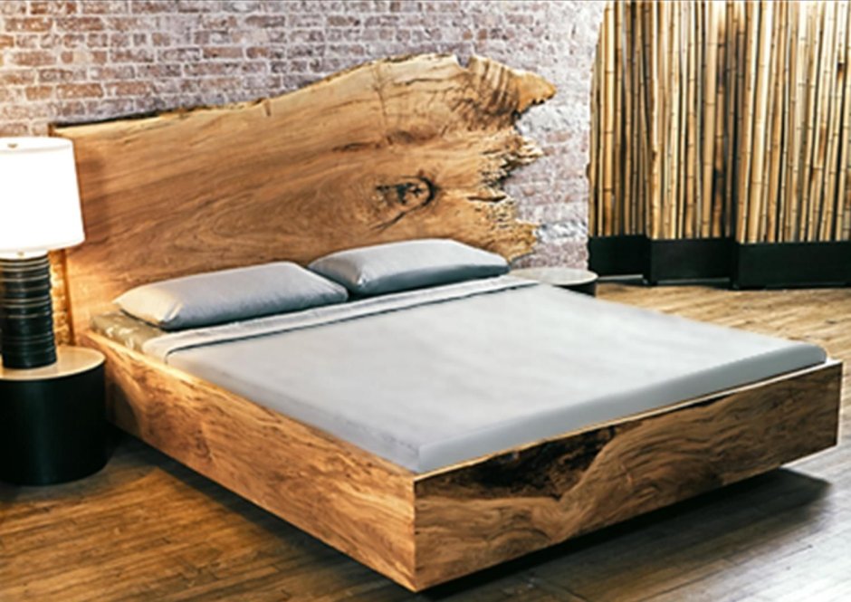 Кровать из слэба дерева