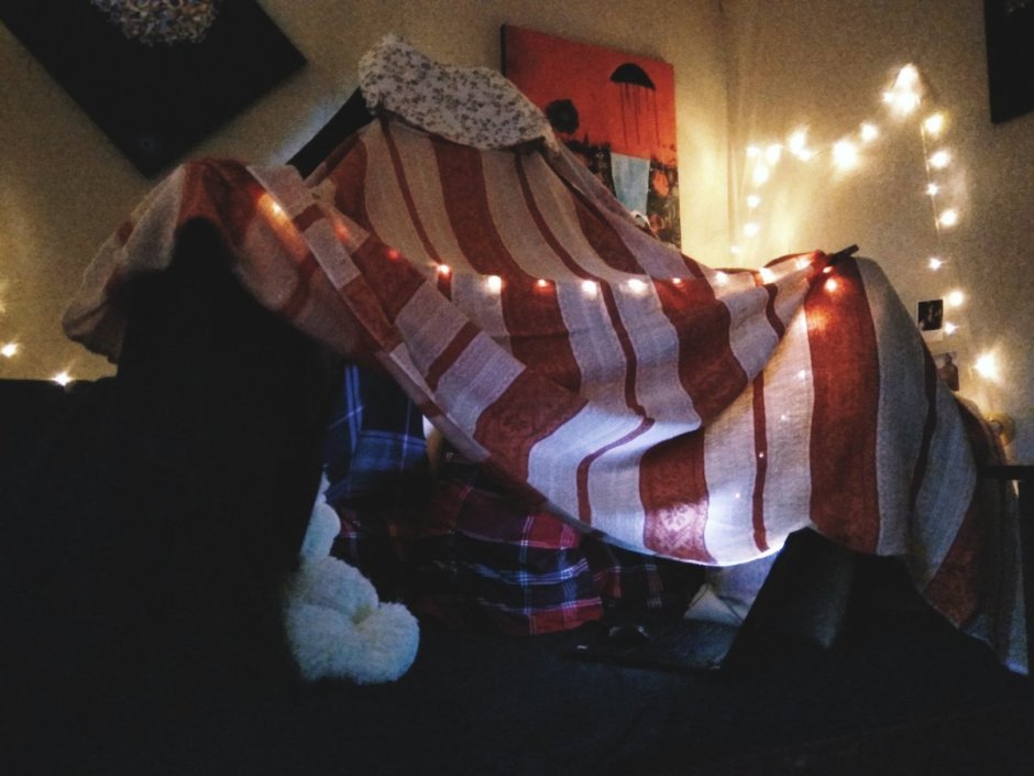 Новогодний домик из одеяла