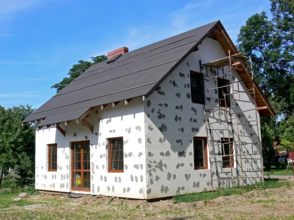 Дом утепленный пенопластом