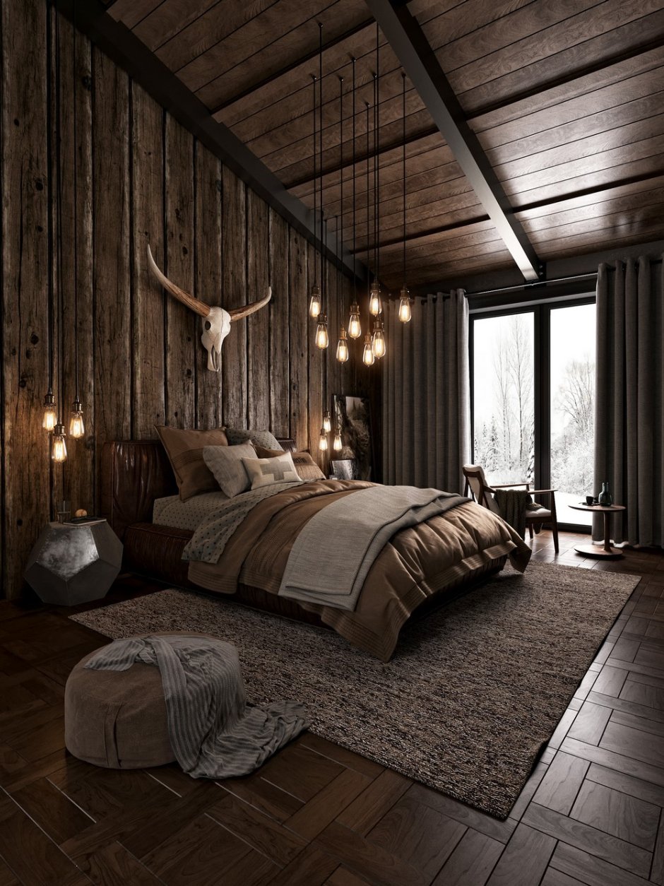 Спальня для мужчины в стиле лофт