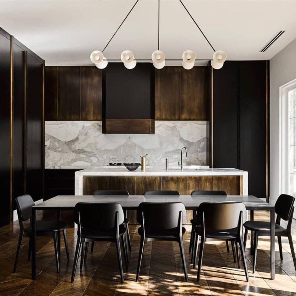 Темная кухня в интерьере