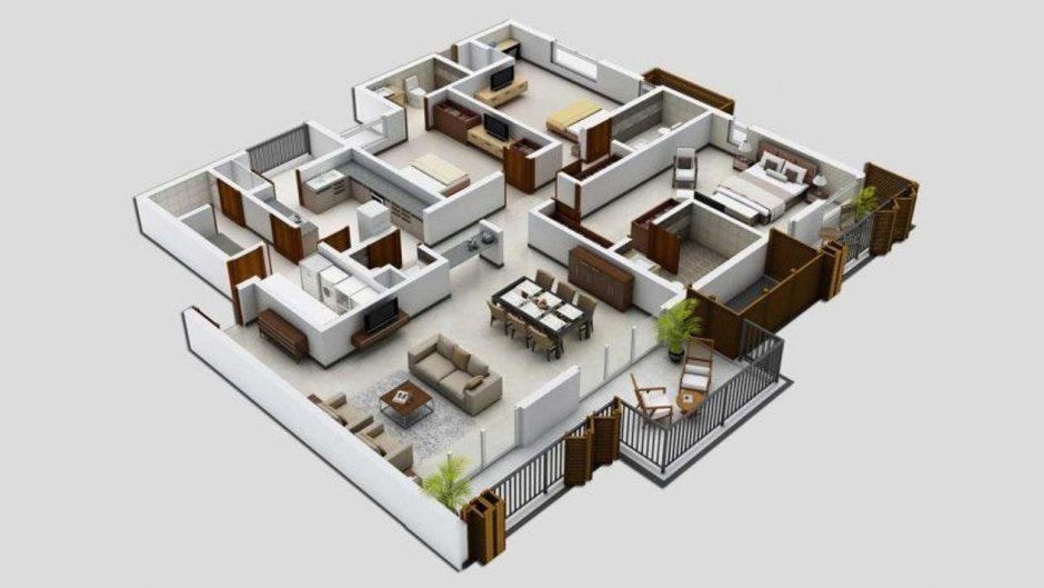 Дом Floorplan 3d