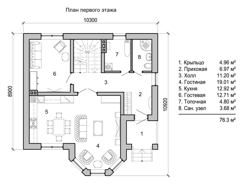 План первого этажа дома