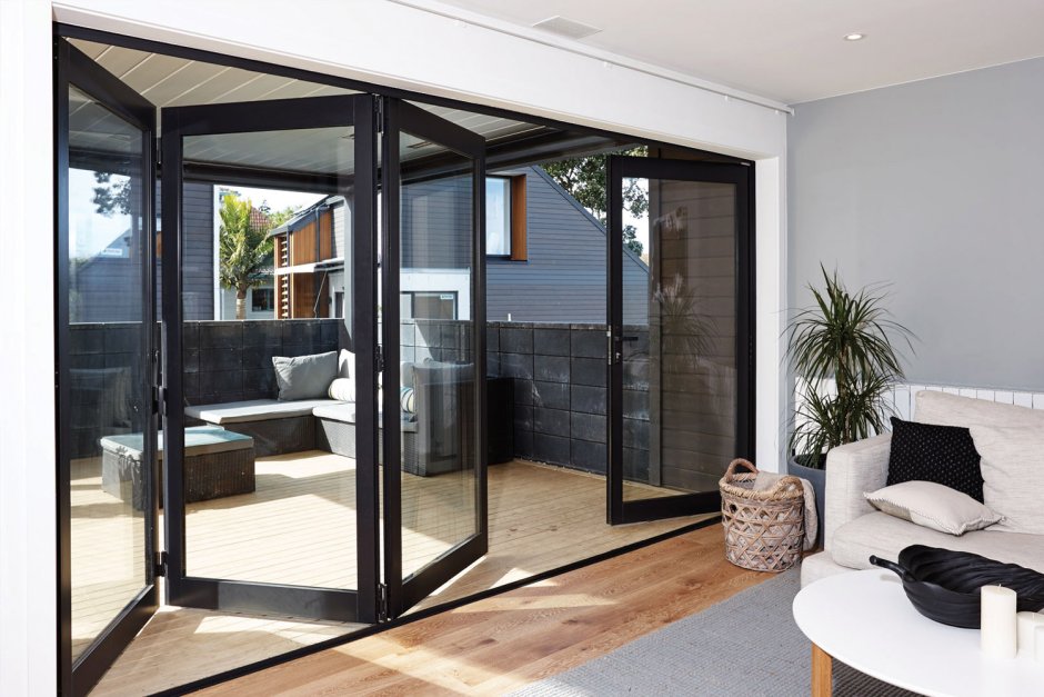 Nanawall бескаркасные стеклянные стены hsw75