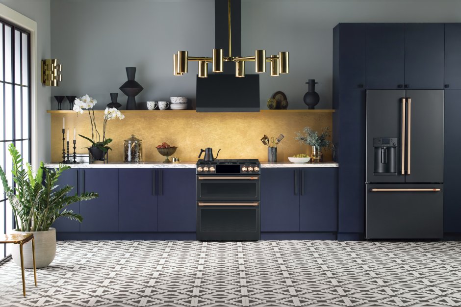 Кухня в стиле Модерн темно синий