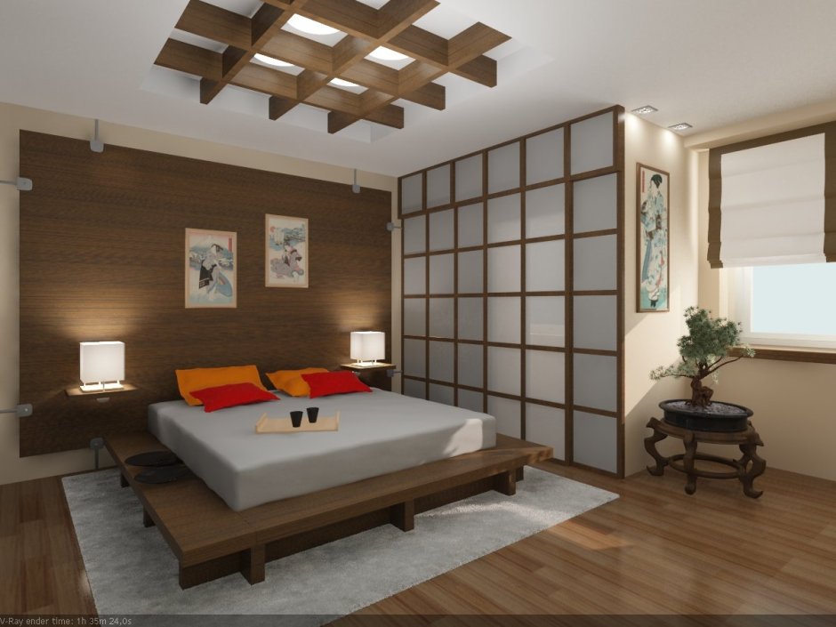 Спальня в японском стиле Минимализм