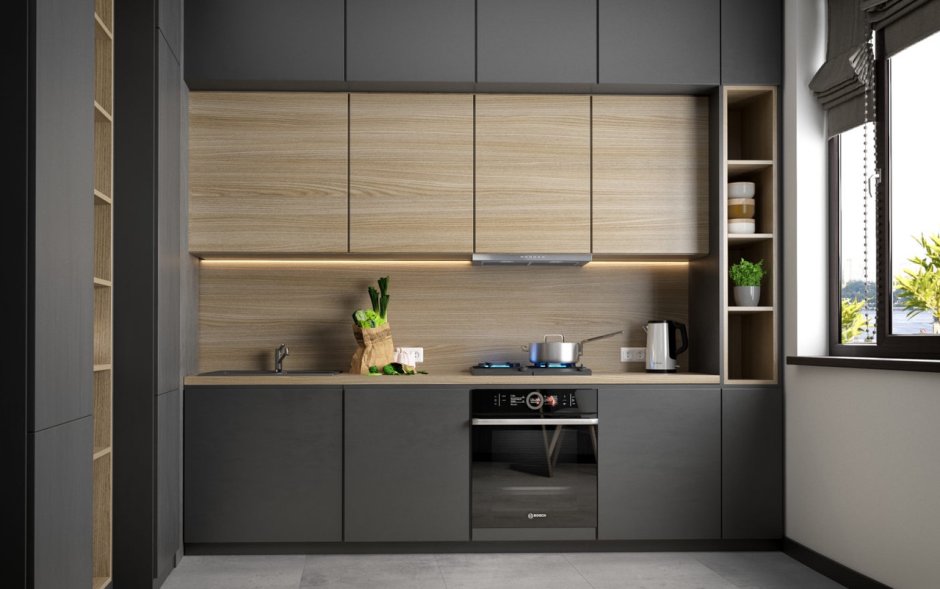 Кухня фасады Egger графит sf019