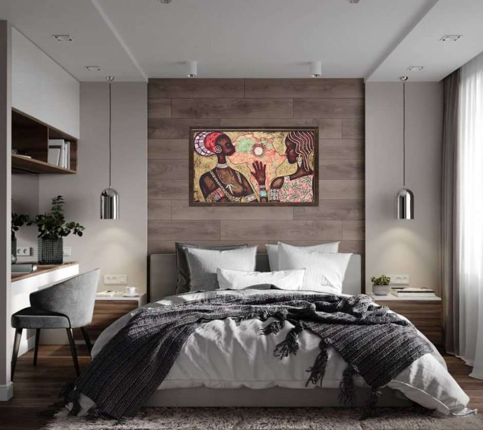Спальня в современном стиле дерево