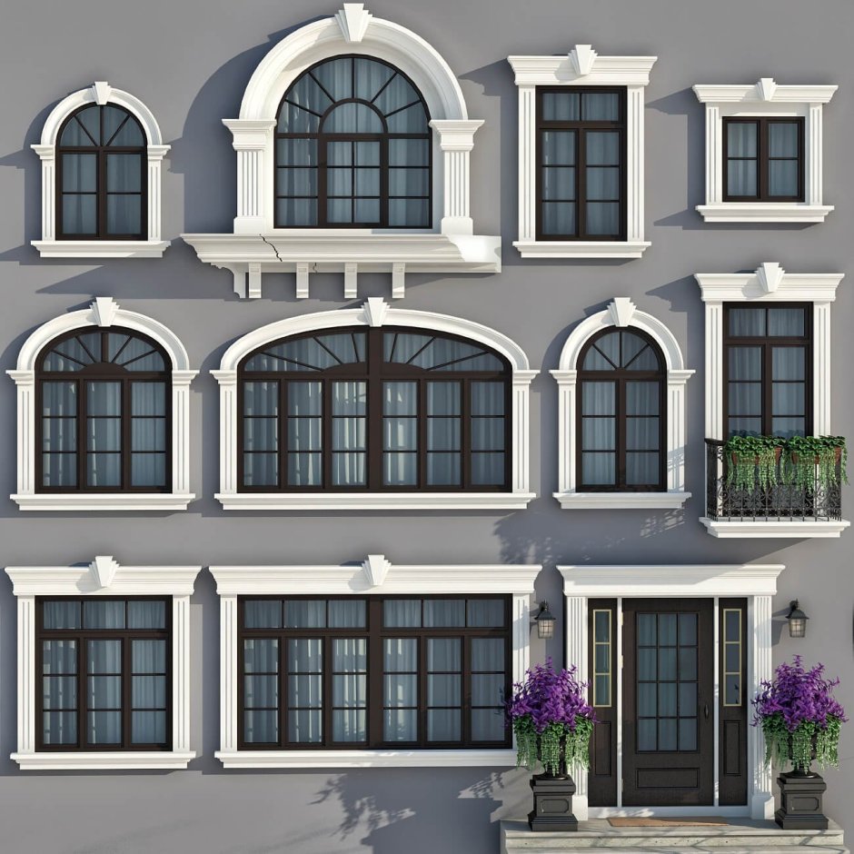 Отделка фасадов частных домов декоративными элементами