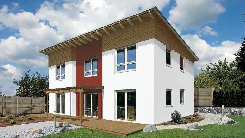 Проекты домов из пеноблоков с односкатной крышей