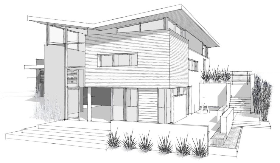 Архитектурные проекты домов карандашом