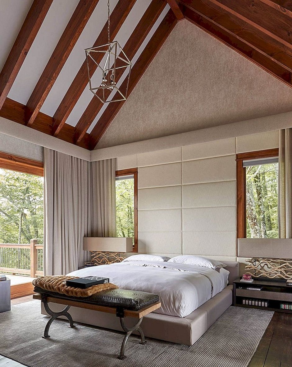 Деревянные потолки в частном доме