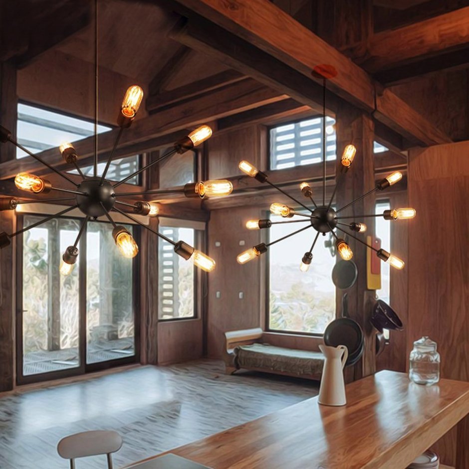 Люстра метал лофт Индастриал Винтаж