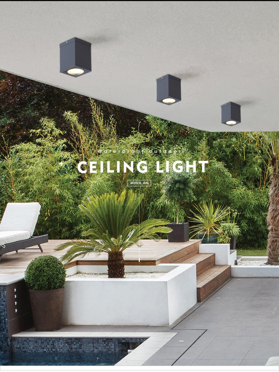 Светильники на потолок террасы