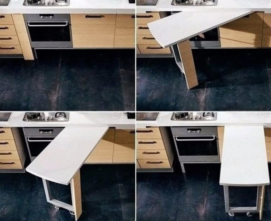Выдвижной столик на кухне