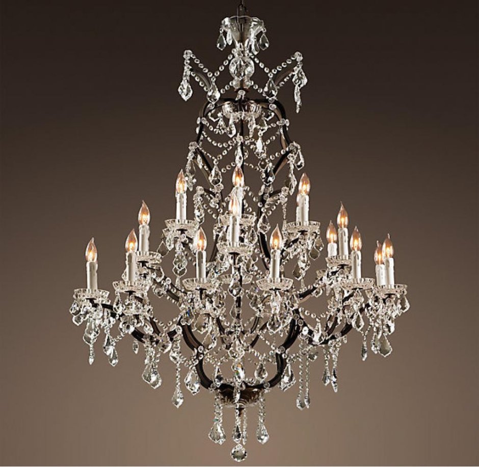 Люстра 19th c. Rococo Iron & Clear Crystal 4