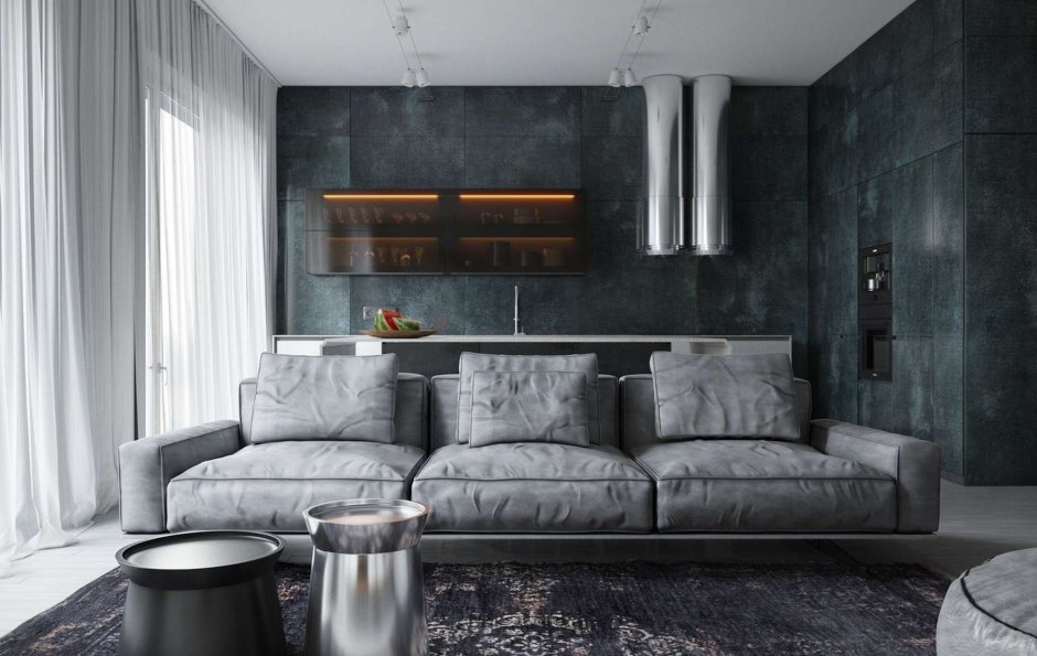 Интерьер квартиры в сером цвете