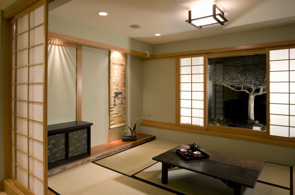 Интерьер в японском стиле в загородном доме