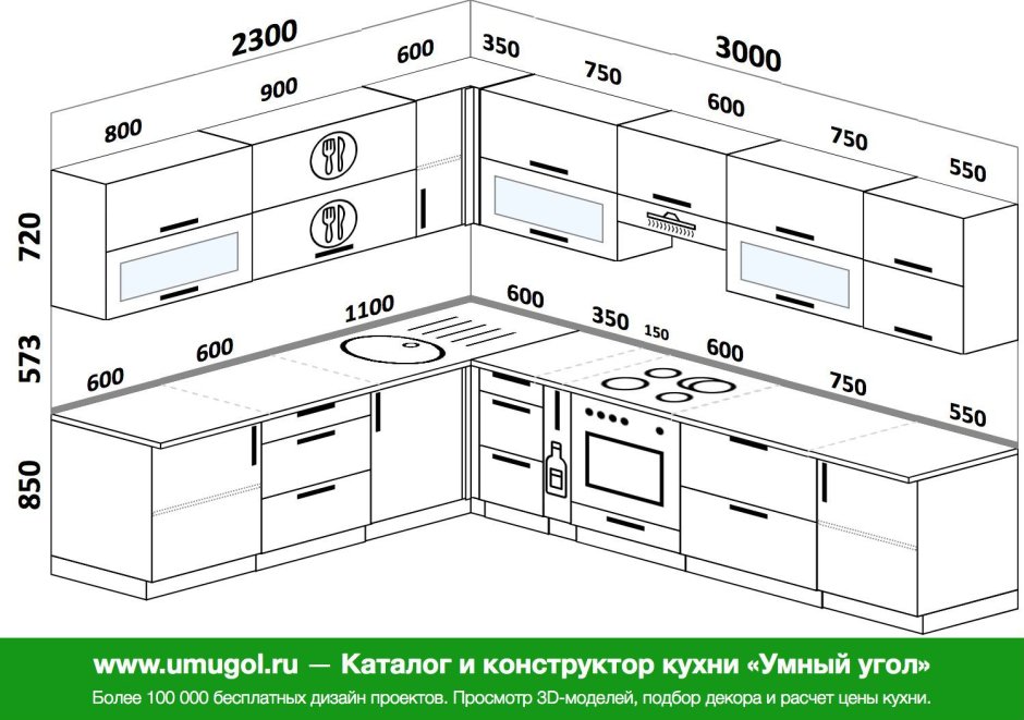 Кухни угловые 1,2 на 2 м