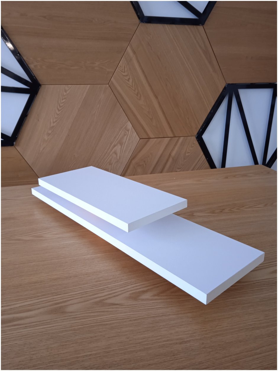 Полка мебельная прямая 230x230x38 мм, МДФ, цвет белый