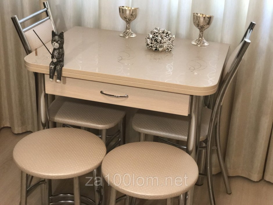 Стол обеденный раскладной с ящиком 80*60(120*80)*77