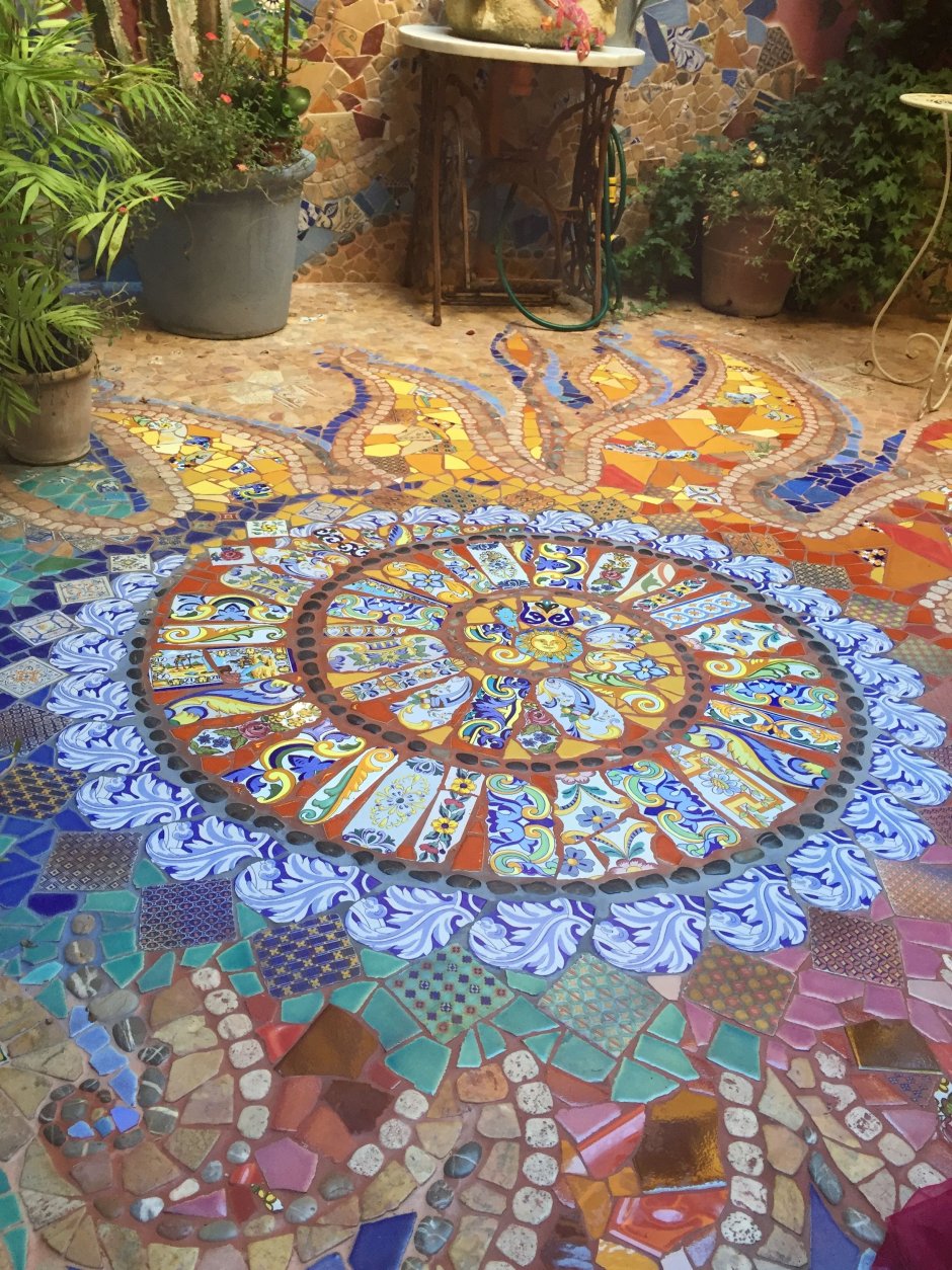 Дорожки в саду из мозаики
