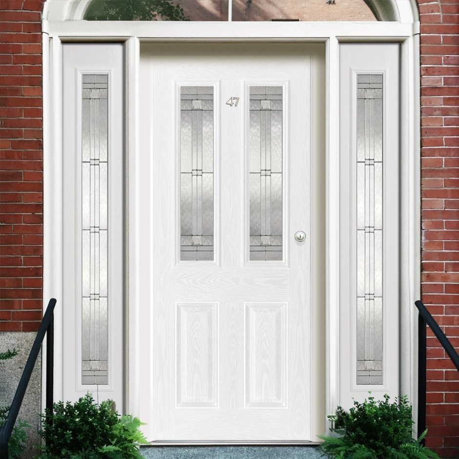 Дверь входная деревянная белая