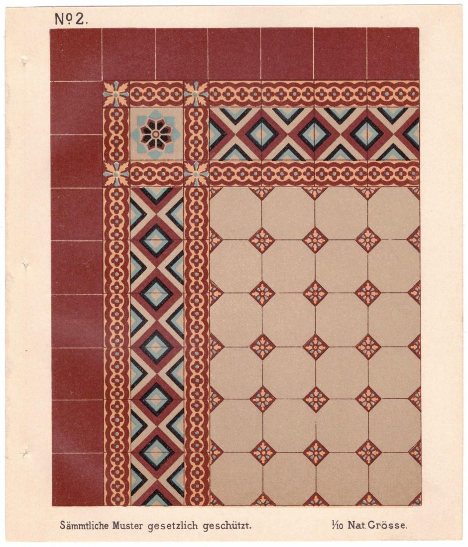 Метлахская плитка XIX век