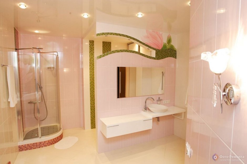 Ванная комната в персиковых тонах