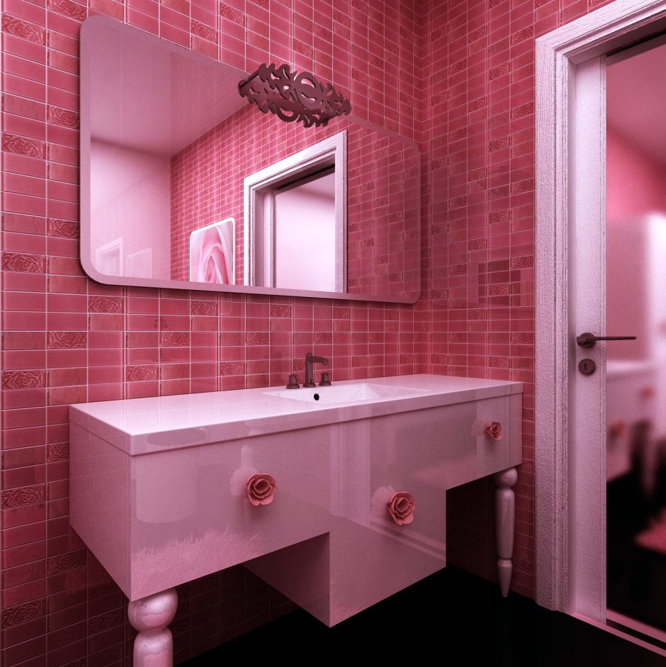 Розовые Ванные комнаты