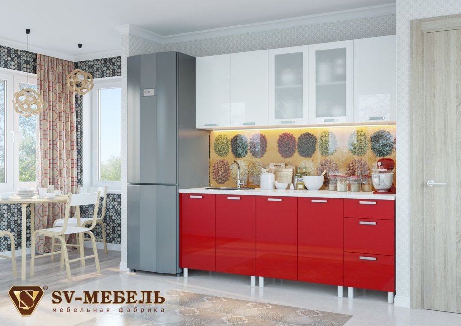 Кухня Модерн гранат св мебель